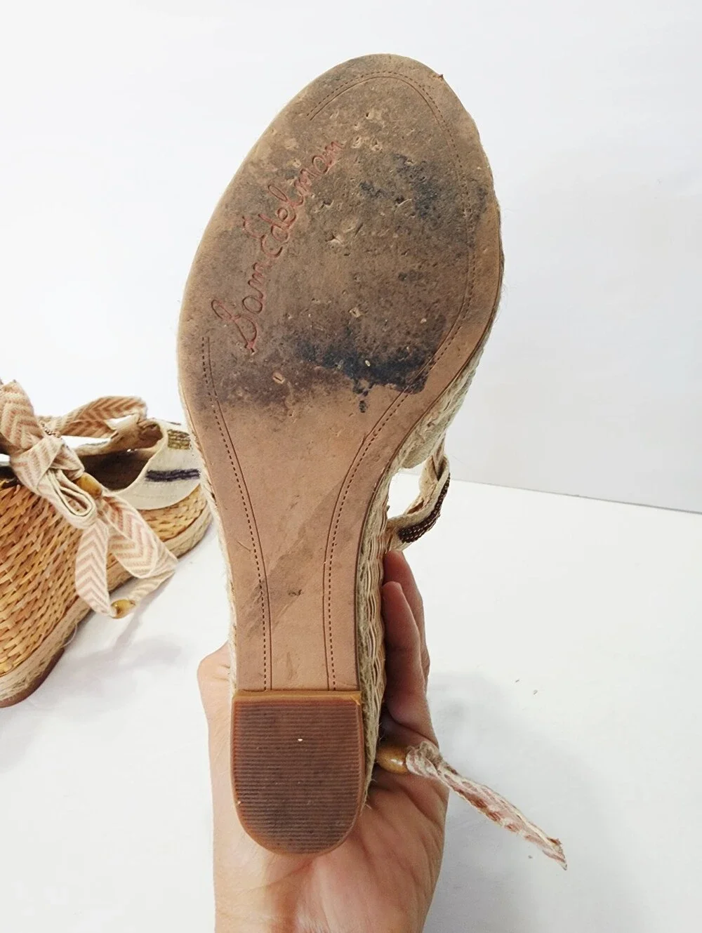 Sam Edelman Embroidered Trey Wedge Sandal Size 7